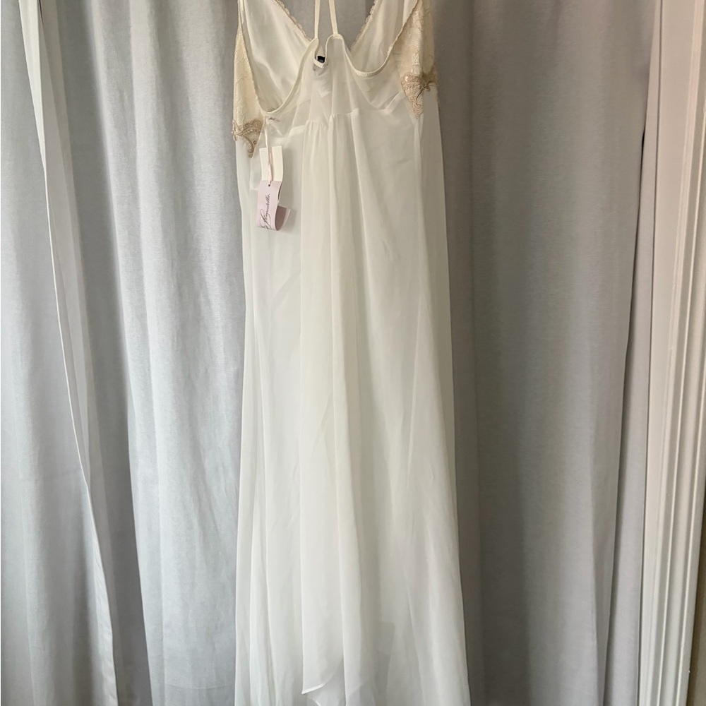 Linea Donatella Keepsake Lace-Trim Chemise Nightgown NWT - Picture 4 of 5